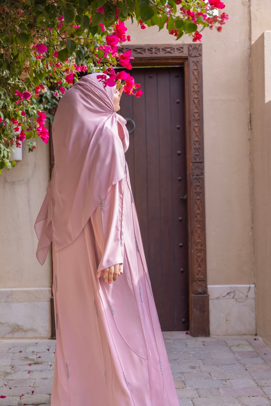 Silberperlen Abaya - Rosa